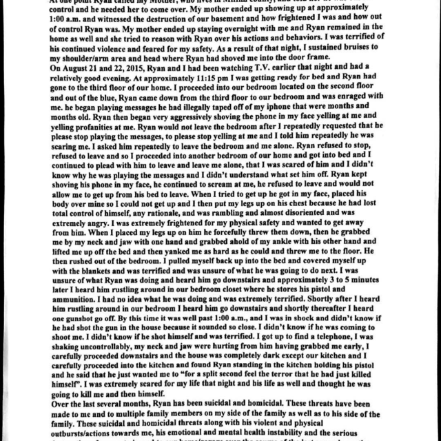 Torquato PFA Application A scanned page from a legal petition document detailing personal abuse experiences.