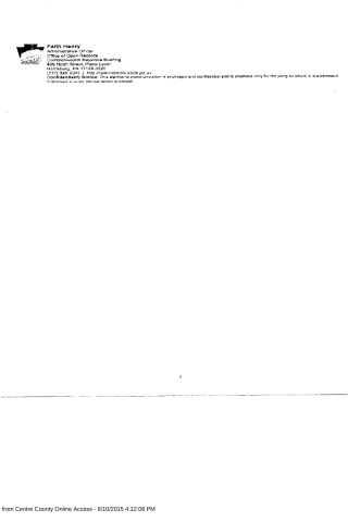Blank page with header information from the Office of Open Records.
